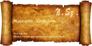 Nyerges Szabina névjegykártya